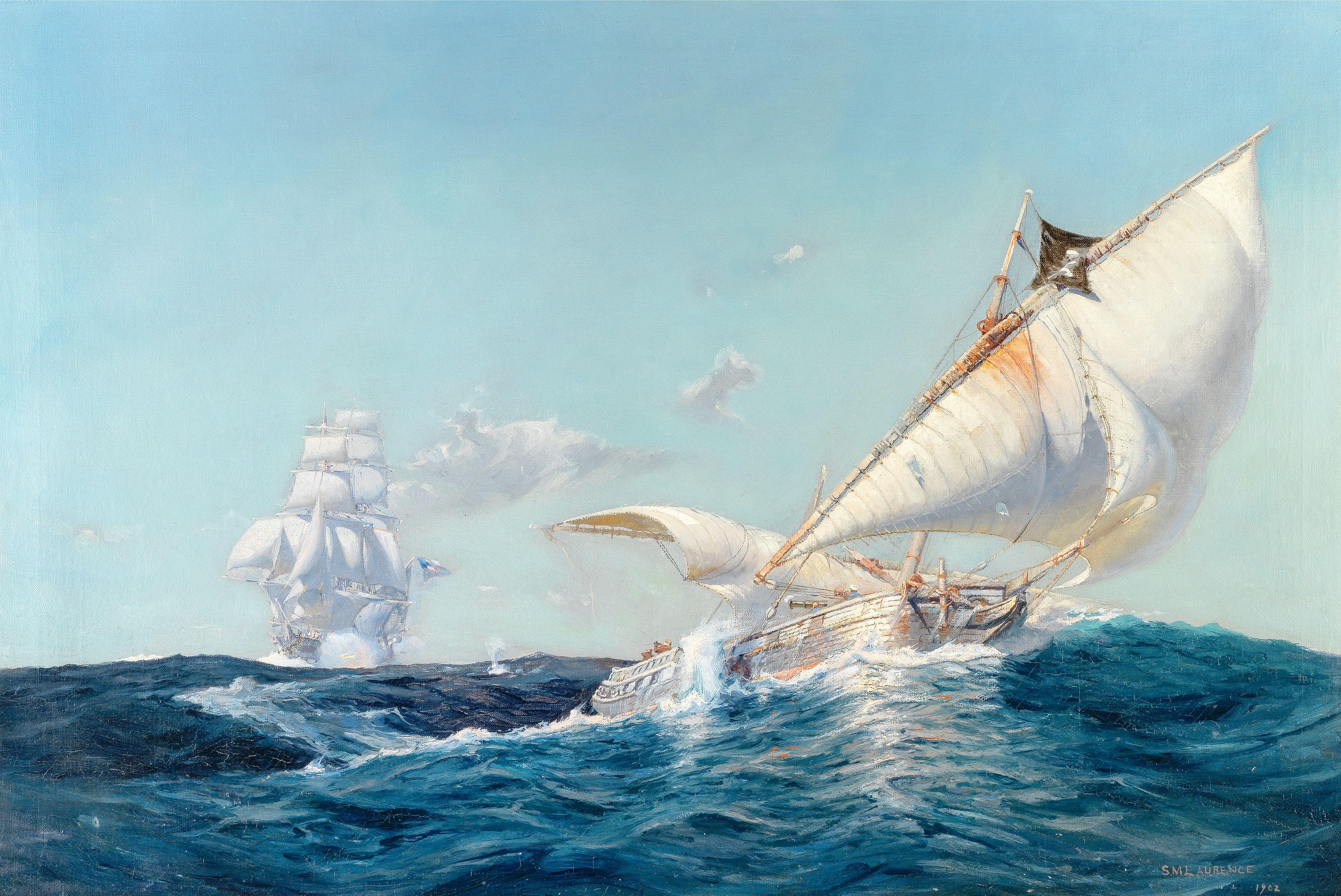Sydney Mortimer Laurence - Pirate ship on the run