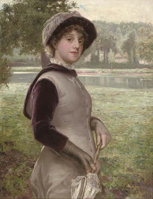 Sydney Muschamp, R.B.A. - An Afternoon Stroll by the River