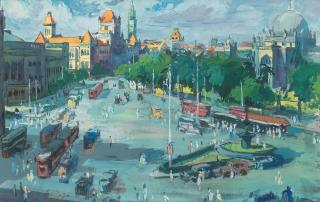 Syed Haider Raza - Untitled (Bombay Street Scene)