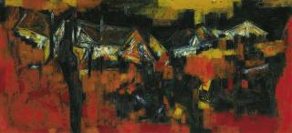 Syed Haider Raza - Untitled (Village)