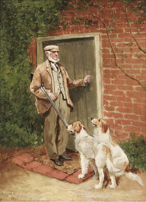 Sylvester Martin - The gamekeeper with his dogs