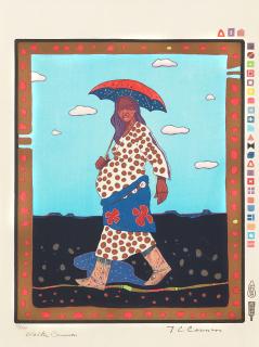 T.C. Cannon - Grandmother Gestating Father and the Washita River Runs Ribbon-Like