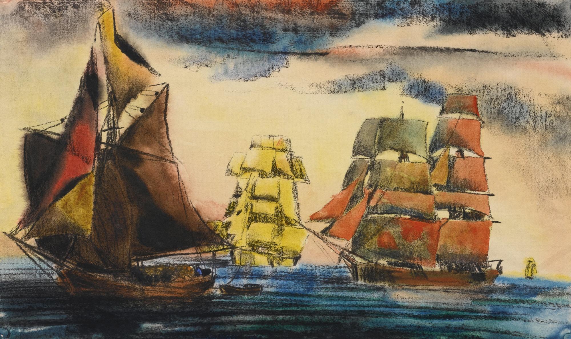 T. Lux Feininger - Ships In The Baltic; The Ship Comes Home: Two Works