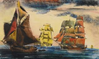 T. Lux Feininger - Ships In The Baltic; The Ship Comes Home: Two Works