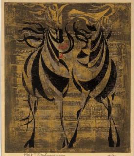 Tadashi Nakayama - Crane; Zebras