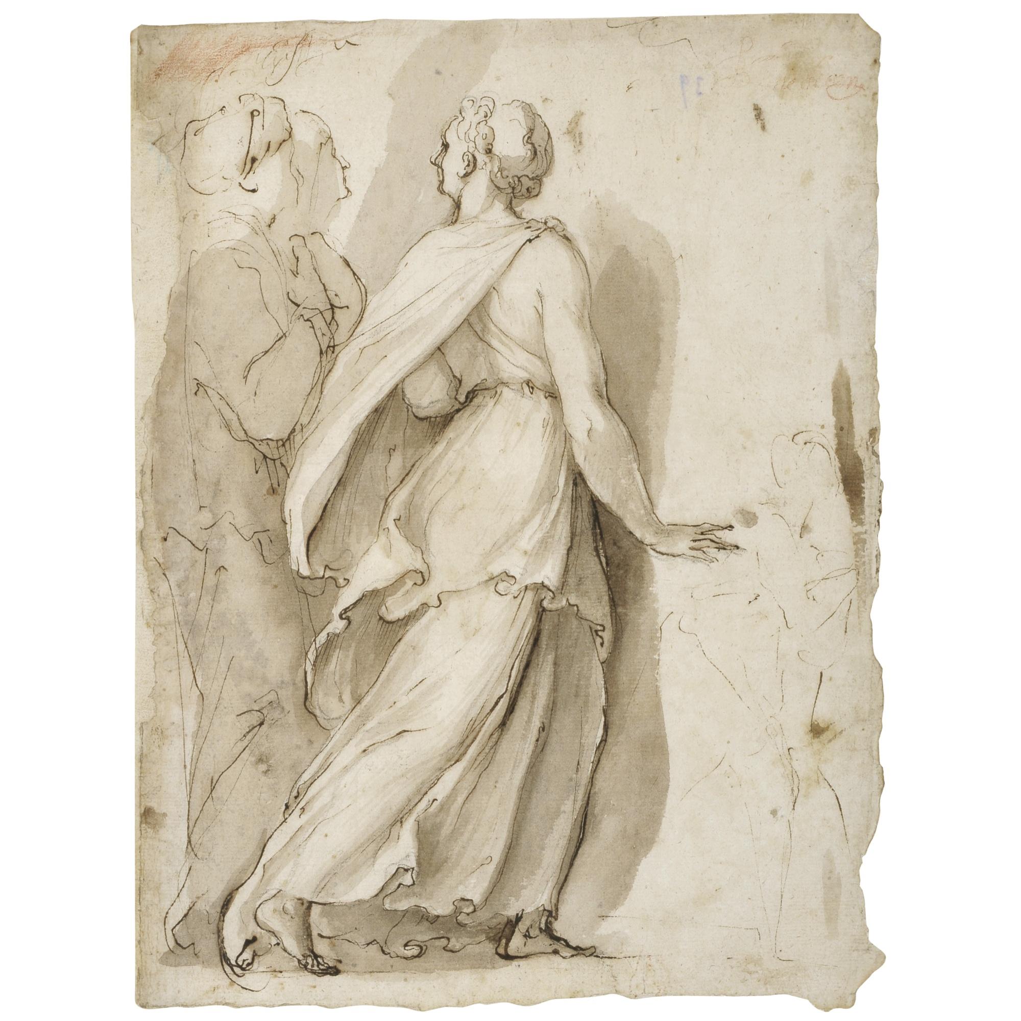 Taddeo Zuccaro - A Group Of Women, After Polidoro Da Caravaggio