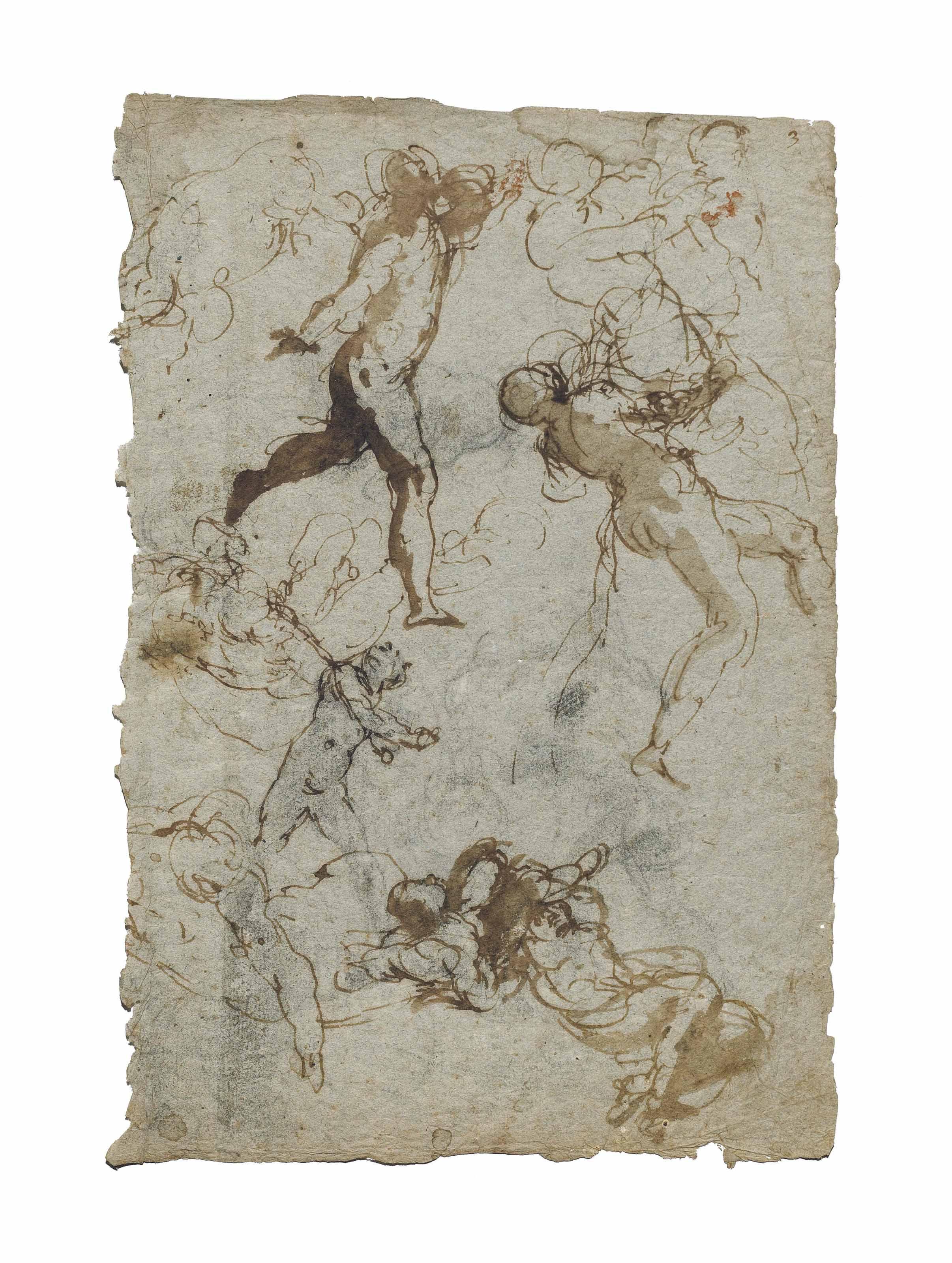 Taddeo Zuccaro - Studies Of Figures In Motion