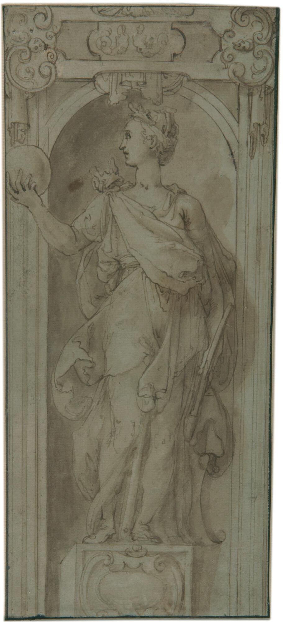 Taddeo Zuccaro - Weibliche allegorische Figur in einer Nische.
