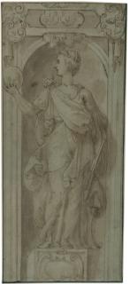 Taddeo Zuccaro - Weibliche allegorische Figur in einer Nische.
