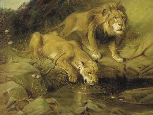 Tadé Styka - At the watering hole