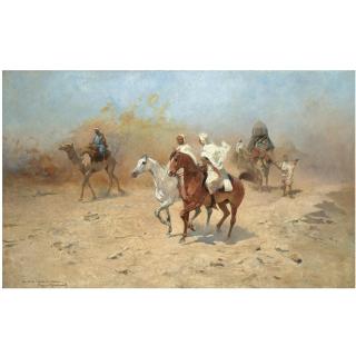 Tadeusz Ajdukiewicz - Polish A Camel Caravan In The Desert