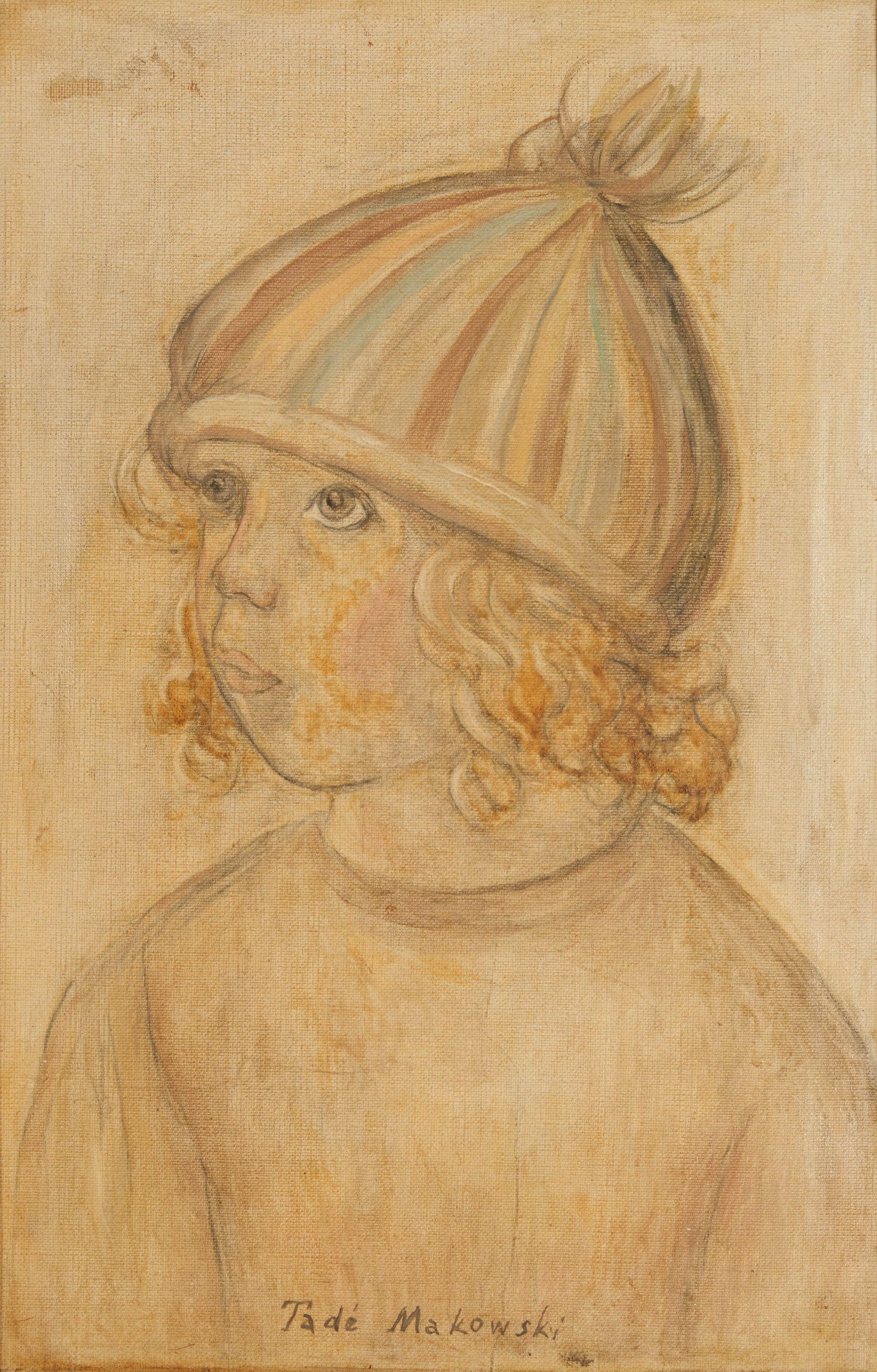 Tadeusz Makowski - Fillette framed 54.5 x 40.5 x 4.0 cm (21 3/8 x 16 7/8 1 1/2 in).