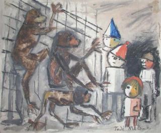 Tadeusz Makowski - Singes Et Quatre Enfants