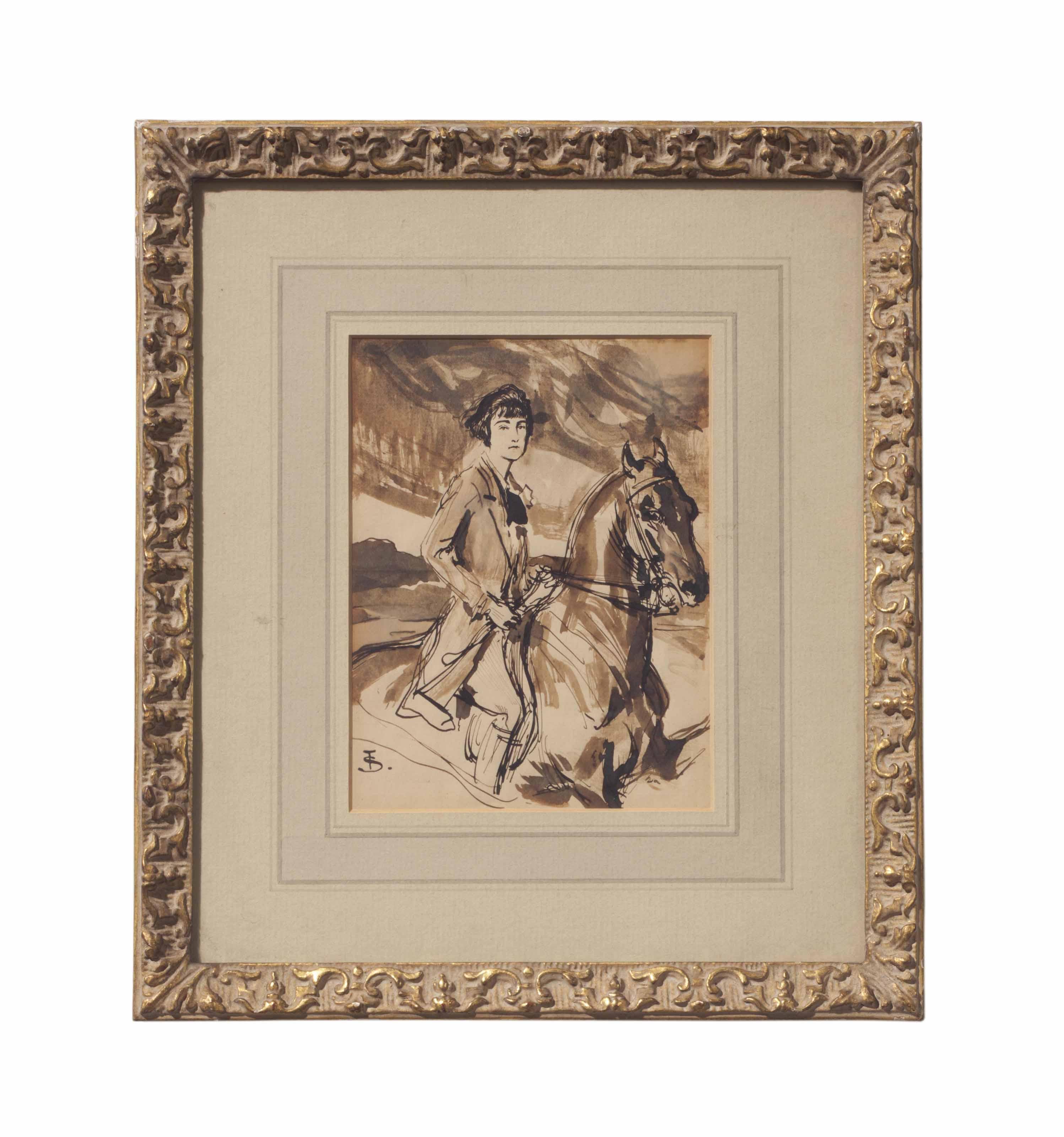 Tadeusz Styka - Portrait of a woman on a Horse