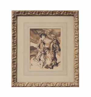 Tadeusz Styka - Portrait of a woman on a Horse