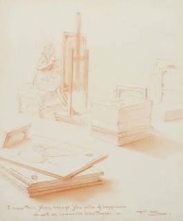 Tadeusz Styka - Portrait of Huguette Clark, at her easel