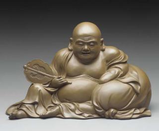 Takamura Toyochika - Seated Hotei (God of good fortune)