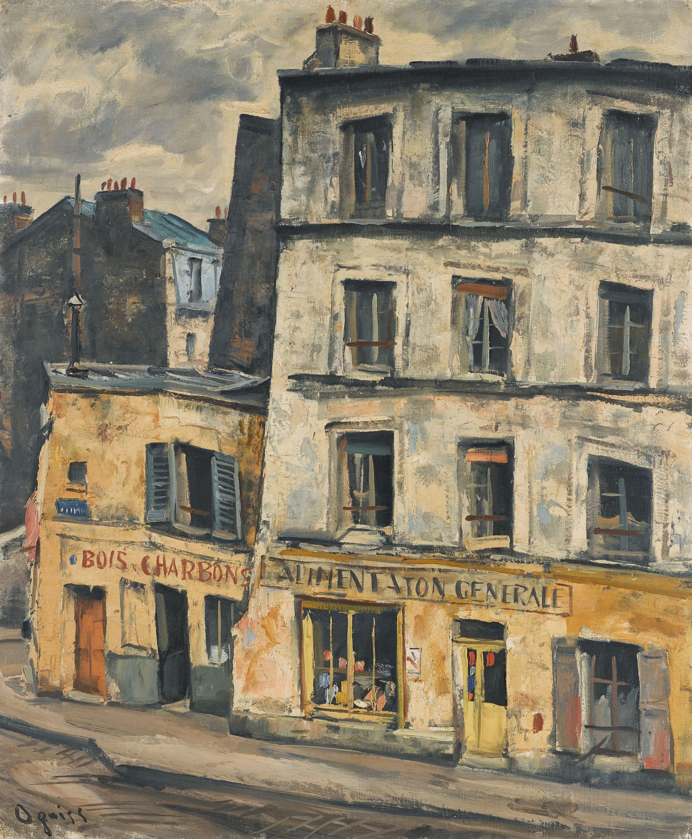 Takanori Oguiss - Rue Gabrielle, boutiques jaunes de Montmartre