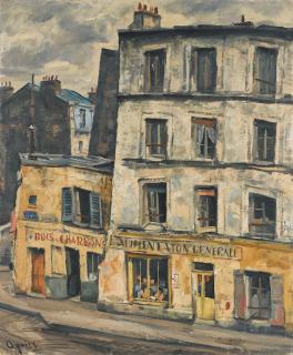 Takanori Oguiss - Rue Gabrielle, boutiques jaunes de Montmartre