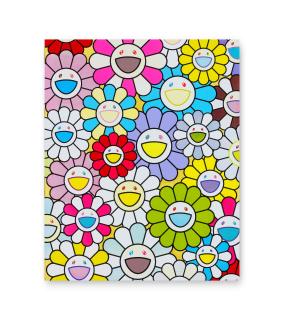 Takashi Murakami - A Little Flower Painting: Yellow, White, And Purple Flowers