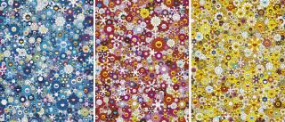 Takashi Murakami - An Homage to IKB, 1957 F; An Homage to Monopink, 1960 E; & An Homage to IKB, 1957 E