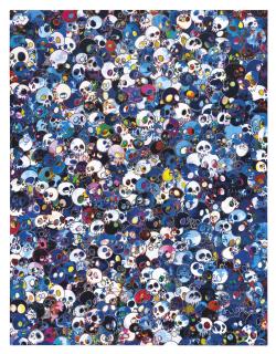 Takashi Murakami - Blue Skull Painting