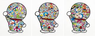 Takashi Murakami - Doraemon in the Field of Flowers; Mr. Fujiko F. Fujio and Doraemon Are in the Field of Flowers; & Doraemon\'s Daily Life