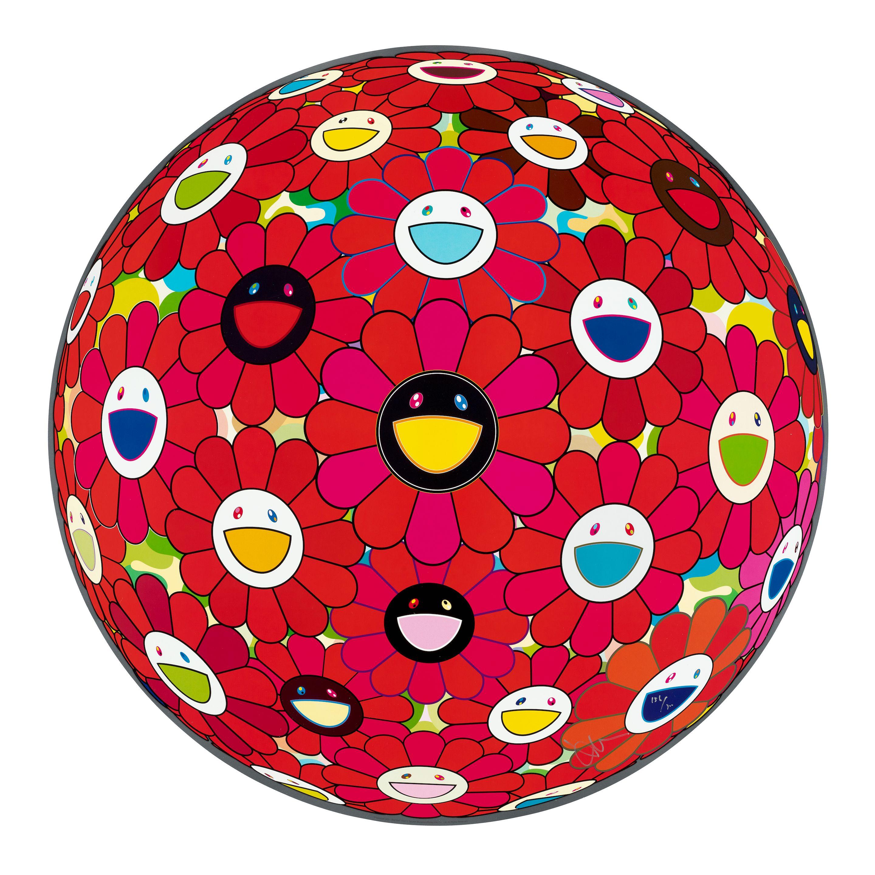 Takashi Murakami - Flower Ball (3D) - Red Ball
