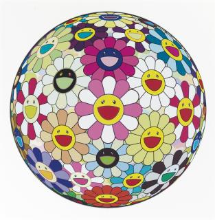 Takashi Murakami - Flower Ball Pink; Flower Ball (3-D) Sunflower; With Reverence, I Lay Myself Before You-Korin-Chrysanthemum; And Kansei: Like The River\'S Flow
