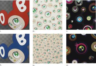 Takashi Murakami - I. And Then And Then And Then And Then And Then (Red) Ii. And Then And Then And Then And Then And Then (Blue) Iii. Jellyfish Eyes Cream Iv. Jellyfish Eyes  V. Jellyfish Eyes - Black 2 Vi Jellyfish Eyes - Black 1 (6 Works)