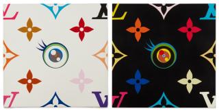 Takashi Murakami - I. I Love White Monogramme Ii. I Love Black Monogramme [Two Works]  ﻿