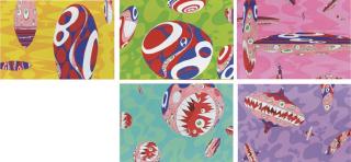 Takashi Murakami - In The Deep Dob--Yellow/Green/Pink/Acqua Blue/Purple