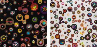 Takashi Murakami - Jellyfish Eyes - Black 4; And Jellyfish Eyes - White 5