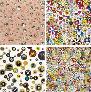 Takashi Murakami - Jellyfish Eyes; Jellyfish Eyes - White 4; Flowers Blooming In This World And The Land Of Nirvana; Flowers Blooming In This World And The Land Of Nirvana