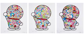 Takashi Murakami - Mr. Fujiko F. Fujio and Draemon Are in the Field of Flowers; Doraemon in the Field of Flowers; & Doraemon\'s Daily Life