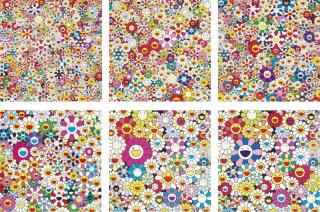 Takashi Murakami - Open Your Hands Wide, Embrace Happiness!; Field of Smiling Flowers; If I Could Reach That Field of Flowers, I Would Die Happy; Maiden in the Yellow Straw Hat; Flowers from the Village of Ponkotan; & Such Cute Flowers