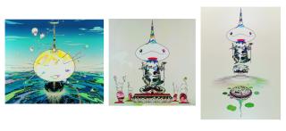 Takashi Murakami - Reversed Double Helix; Reversed Double Helix Mega Power; And Mamu Came From The Sky