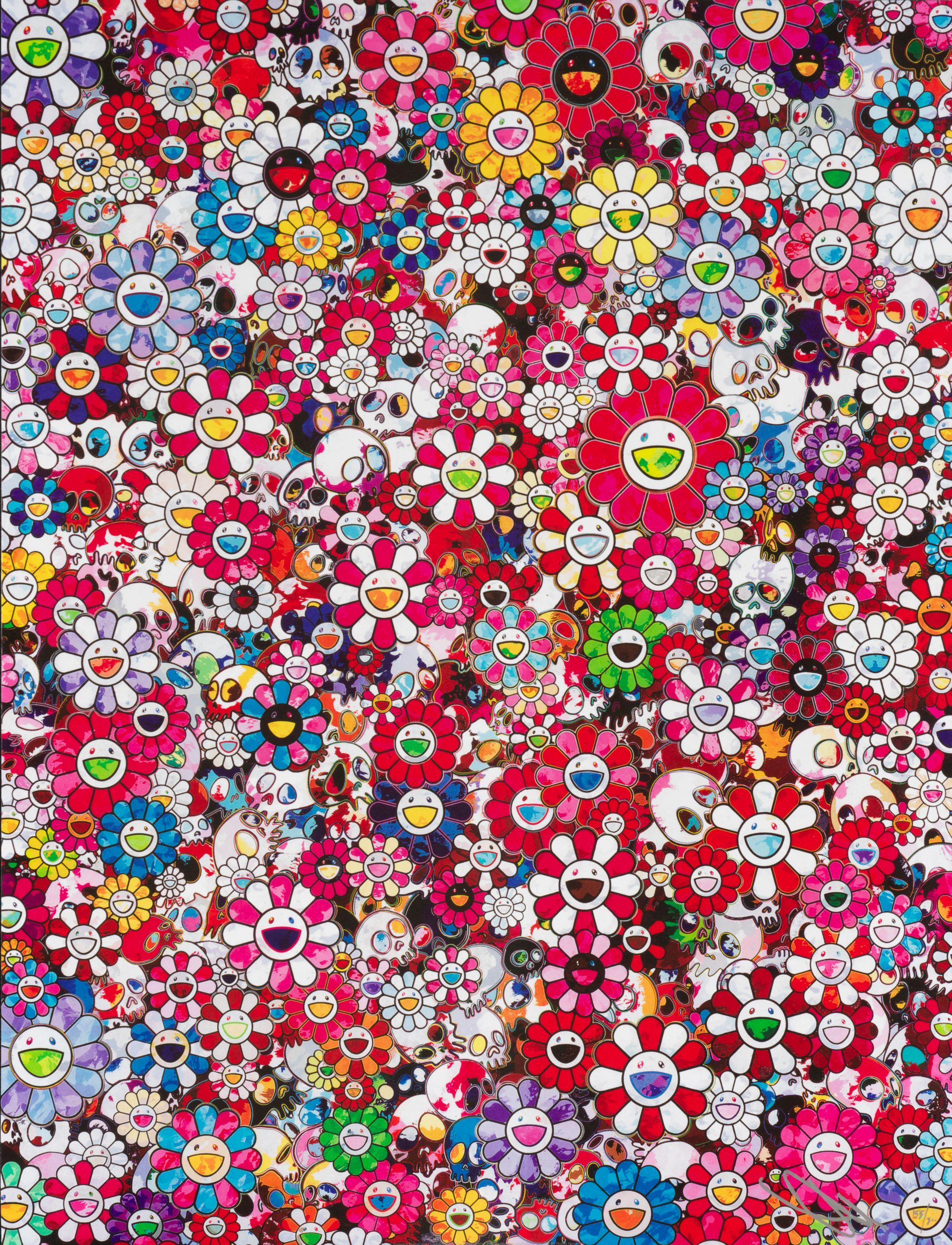 Takashi Murakami - Skulls & Flowers, 2013