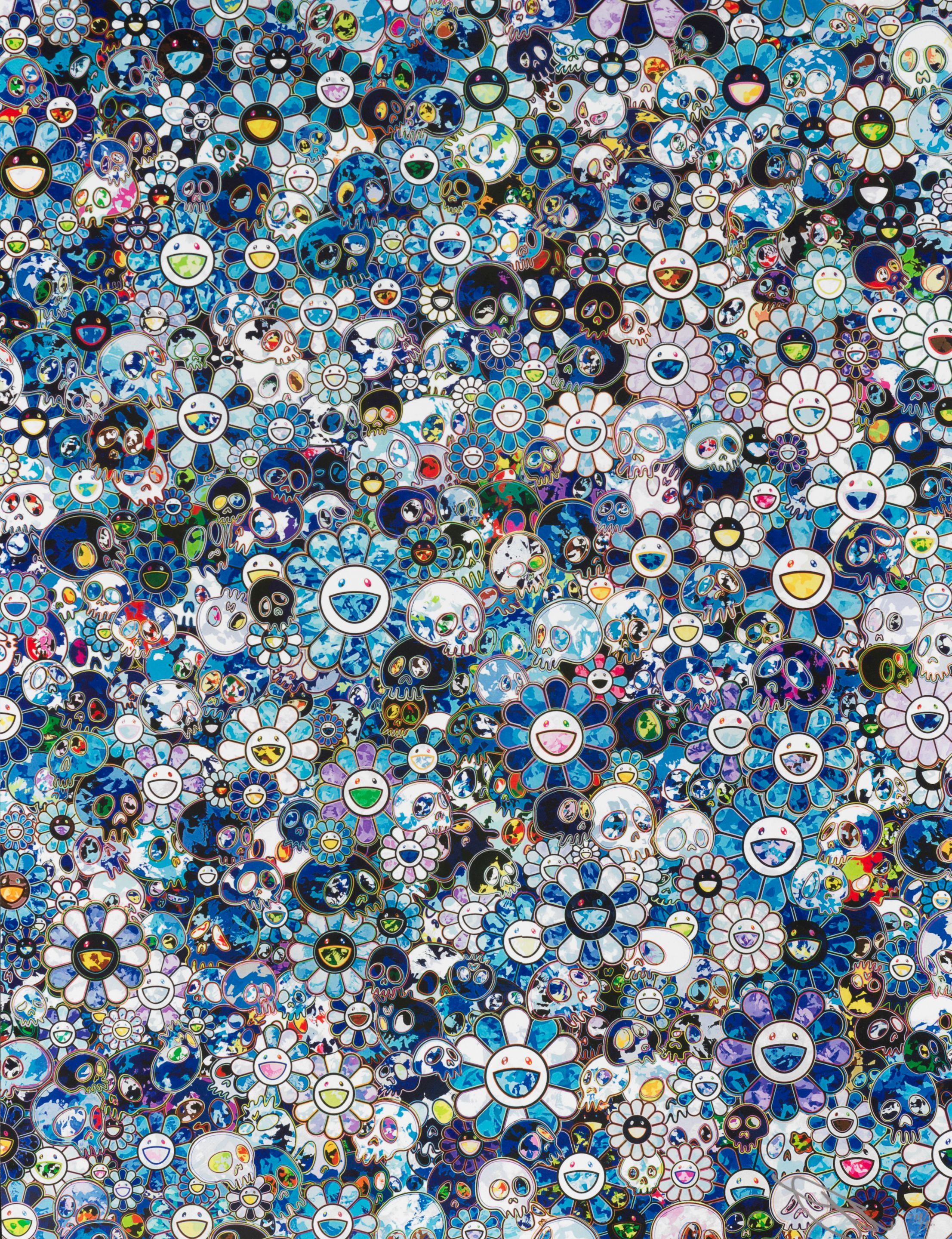 Takashi Murakami - Skulls & Flowers, 2013