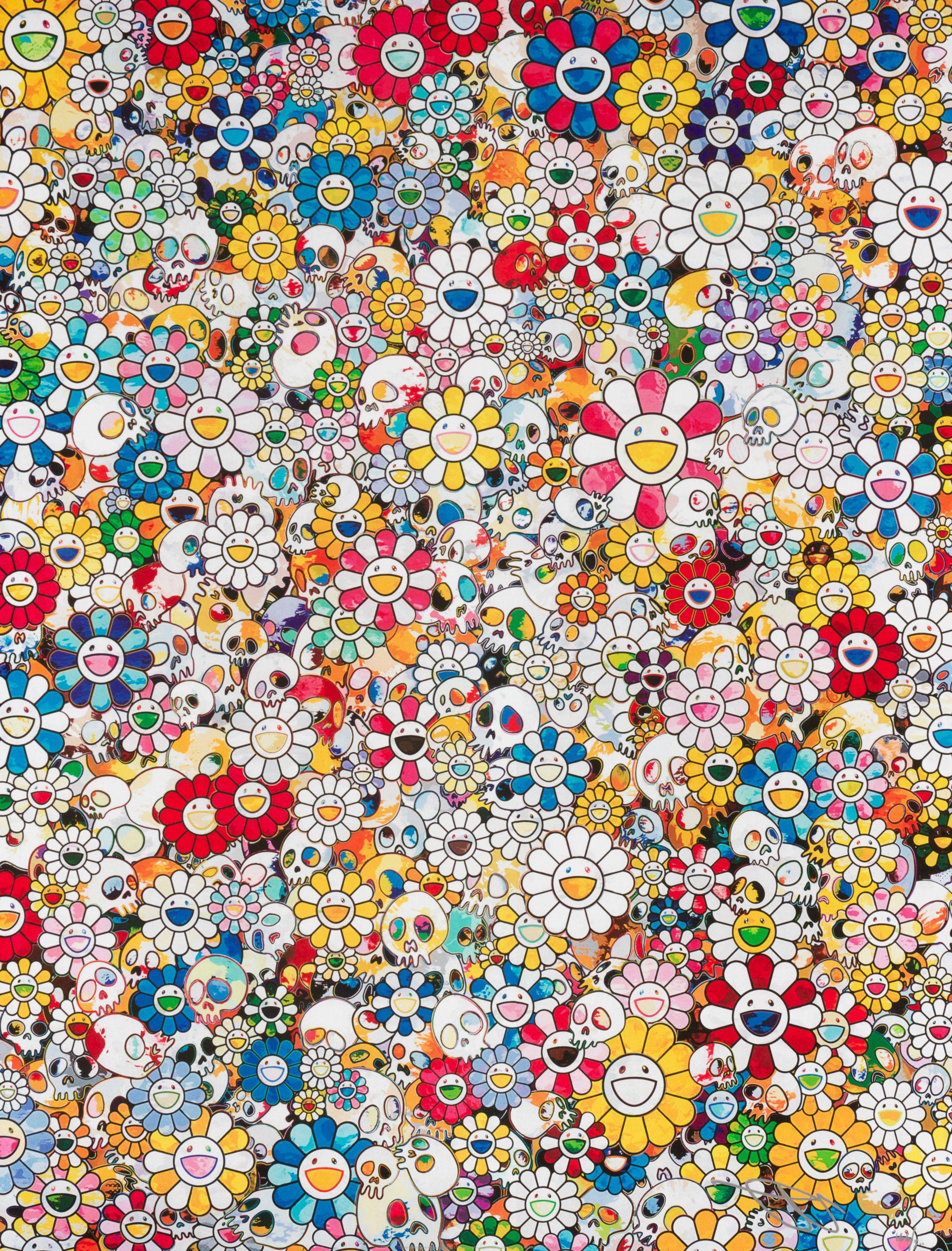 Takashi Murakami - Skulls & Flowers, 2013