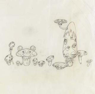 Takashi Murakami - Study For Mushroom Painting #2