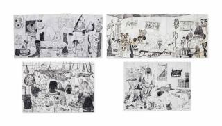 Tal R - (i) The Boots  (ii) Inside Out  (iii) Birth of Laughing Chinaman  (iv) Shamotte