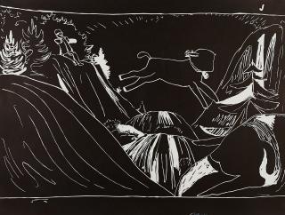 Tal R - Ohne Titel. Aus einer Serie von 8 Linoldrucken