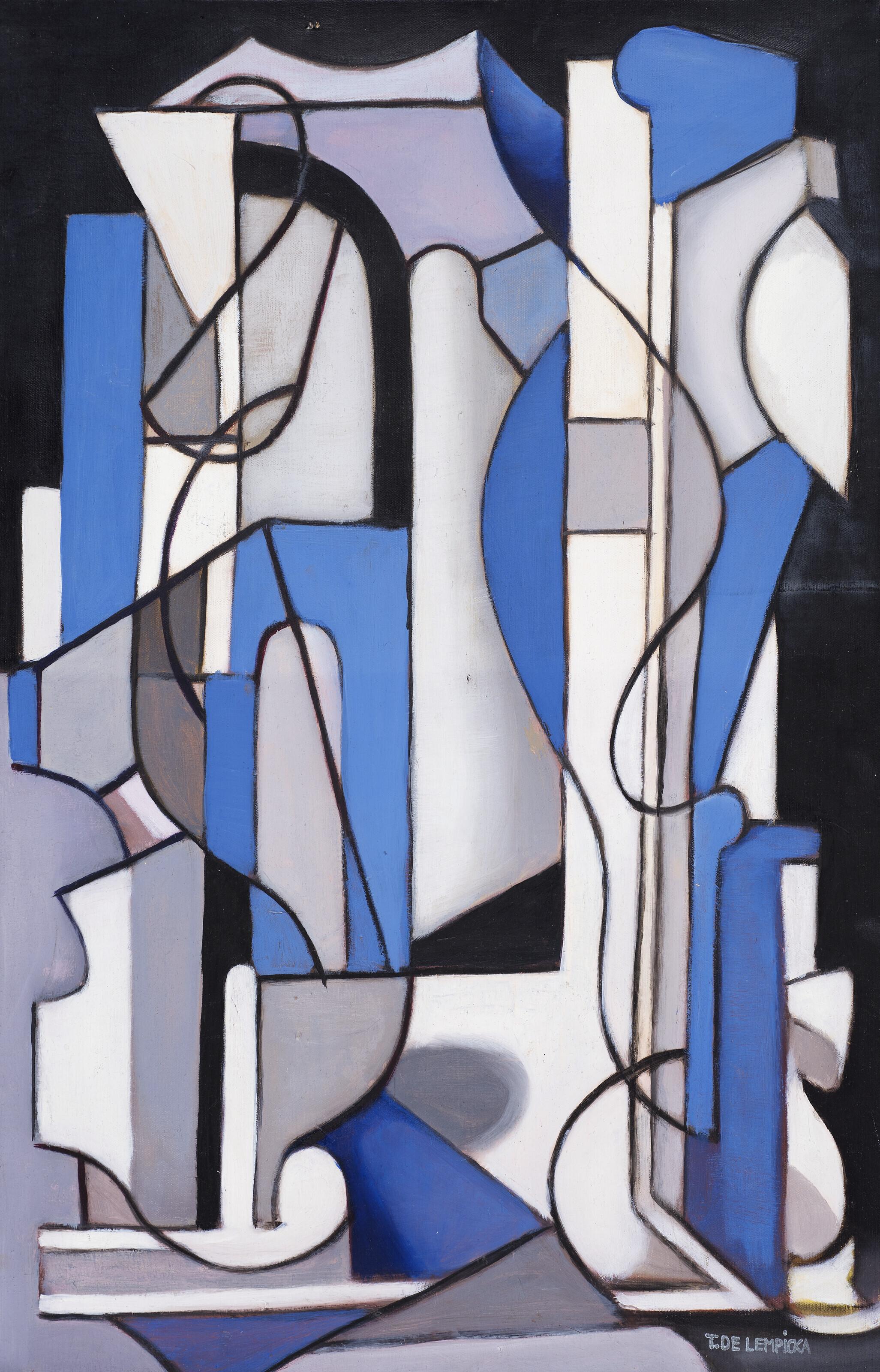 Tamara De Lempicka - Composition abstraite bleue et noire