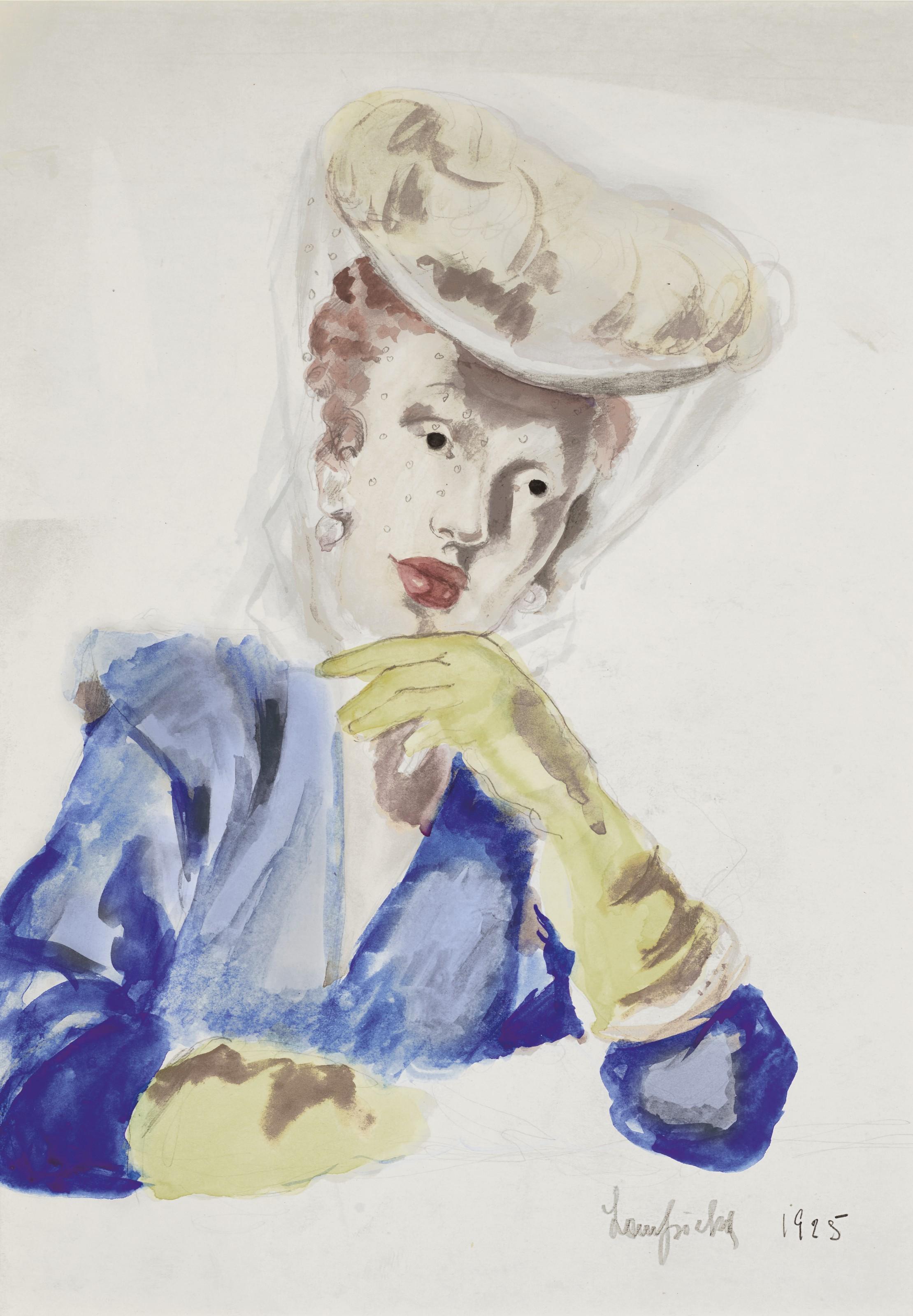 Tamara De Lempicka - Femme au chapeau à voilette