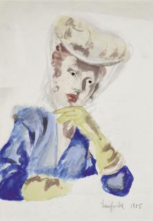 Tamara De Lempicka - Femme au chapeau à voilette