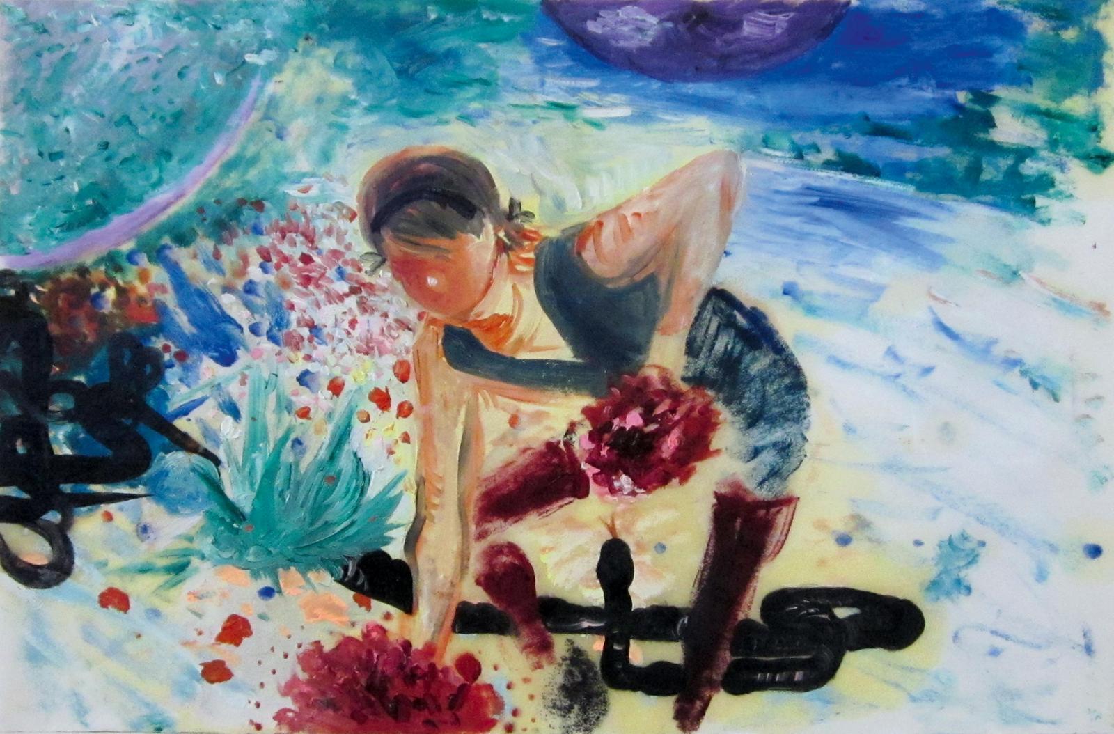 Tamara K.E. - Frau mit Blumen