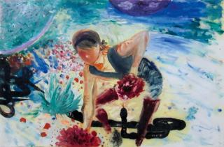 Tamara K.E. - Frau mit Blumen