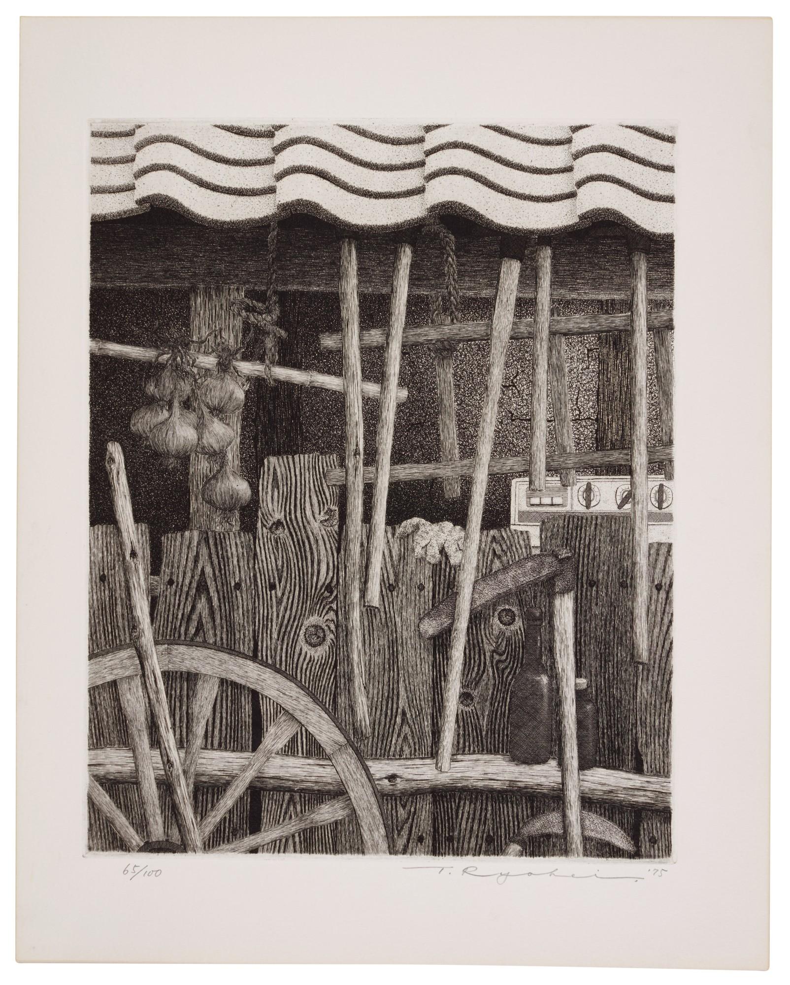 Tanaka Ryohei - Six etchings and a preliminary sketch (shita-e)