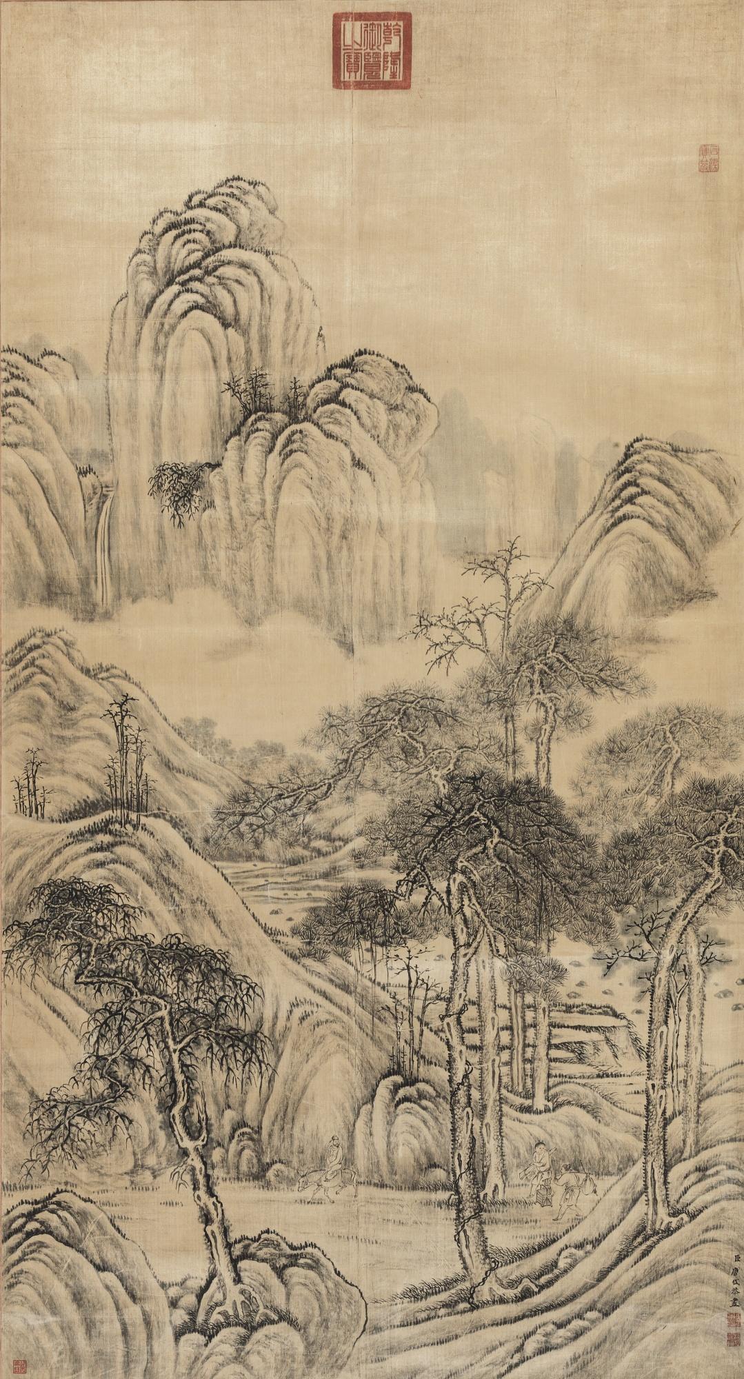 Tang Dai - Travellers Among Winter Mountain